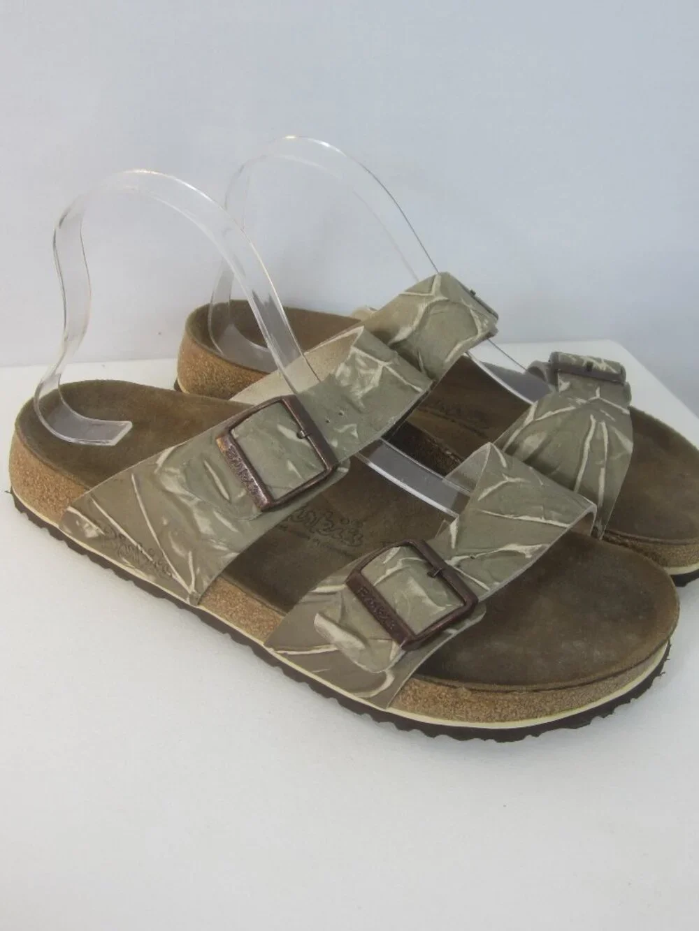 Birkenstock Men 8 M Arizona 2  Strap Camo Green Gray  Sandals Slides Women 10